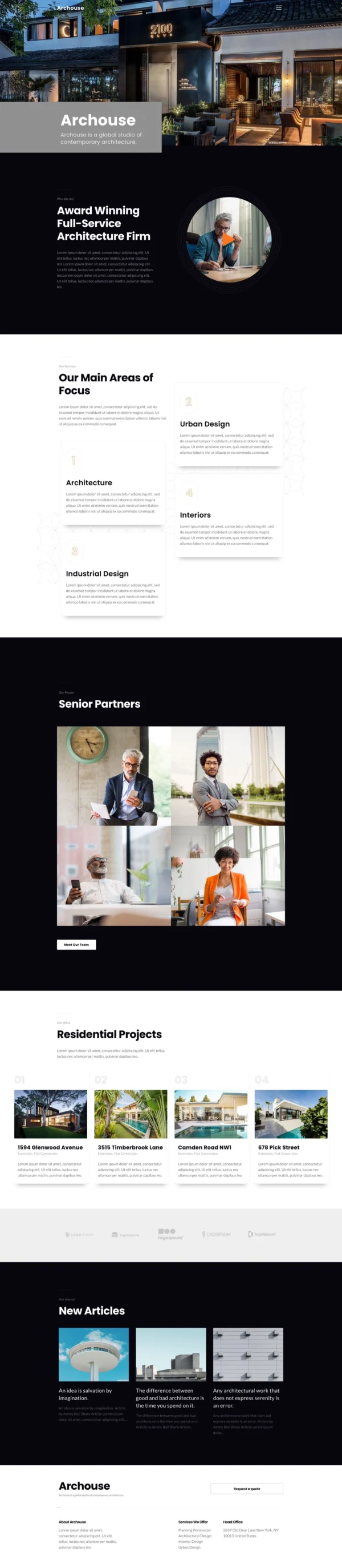 Archouse - Architecture & Interior Design Studio Website Design Package