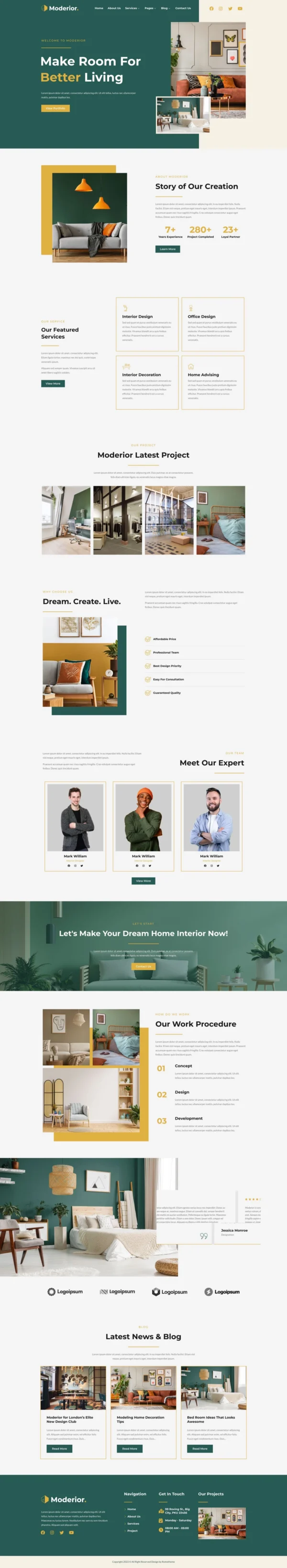 Moderior - Interior Design Website Design Package