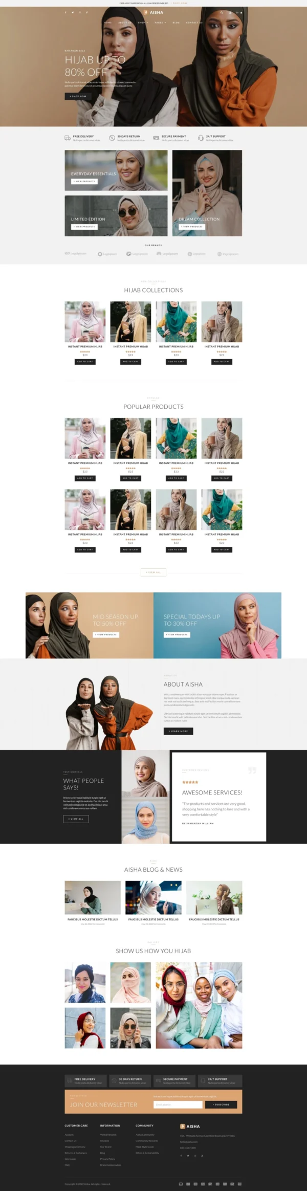 Aisha - Hijab & Muslim Wear Store Website Design Package