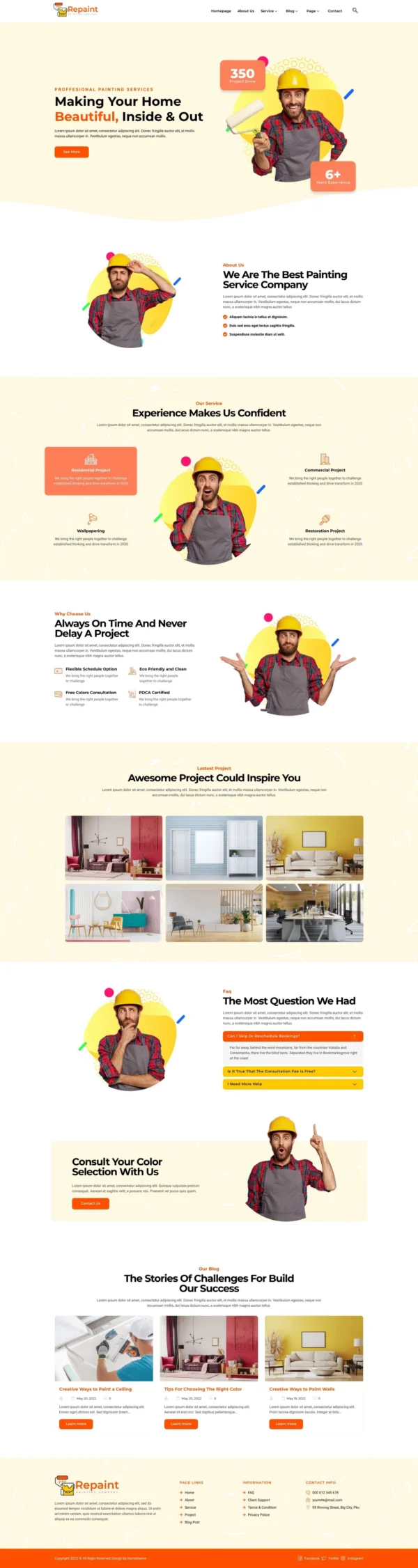 Repaint - Painting Company Service Website Design Package