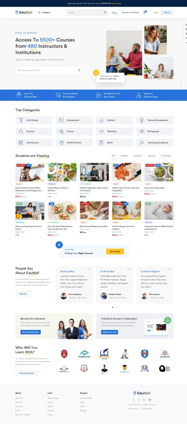 EduMall - Professional LMS Education Center Web package