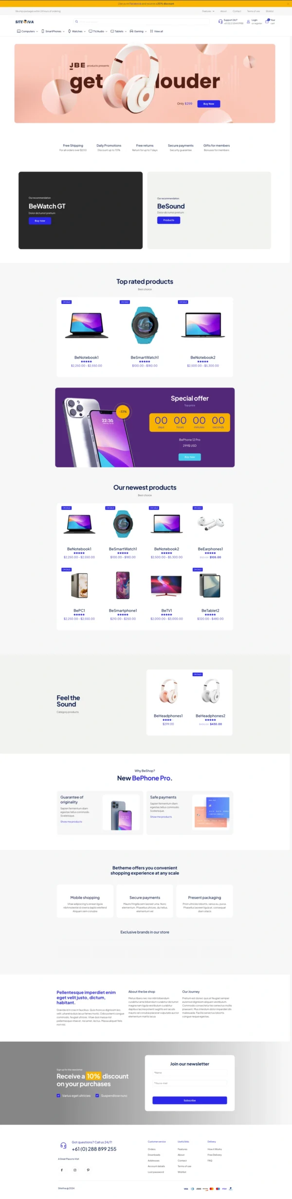 Online Gaget Store Website Design Package