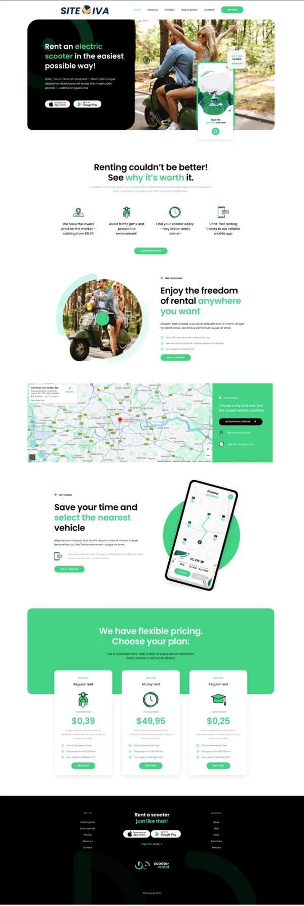 Scooter Rental Website Design Package