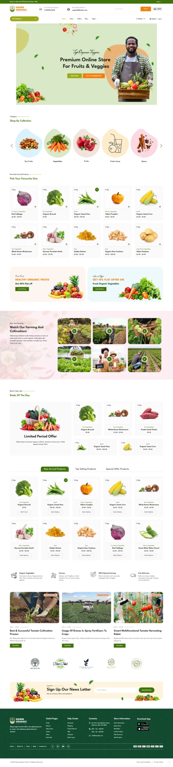 Grocery Shop Website Design Package