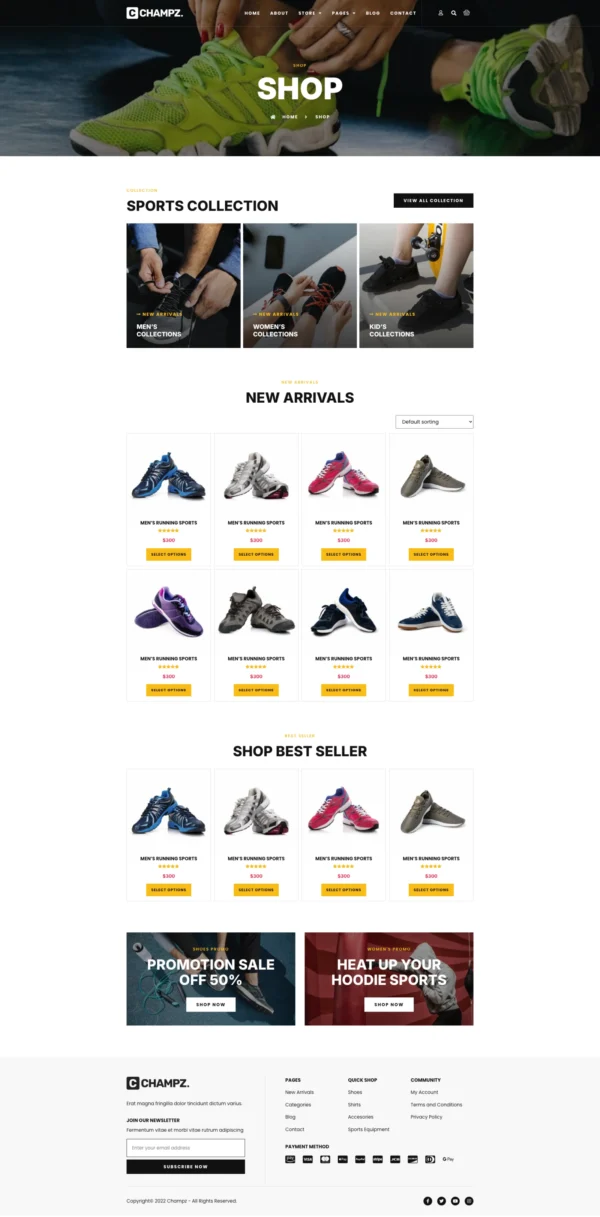 Champz - Sneakers & Sports Apparel Online Store Website Design Package - Image 2