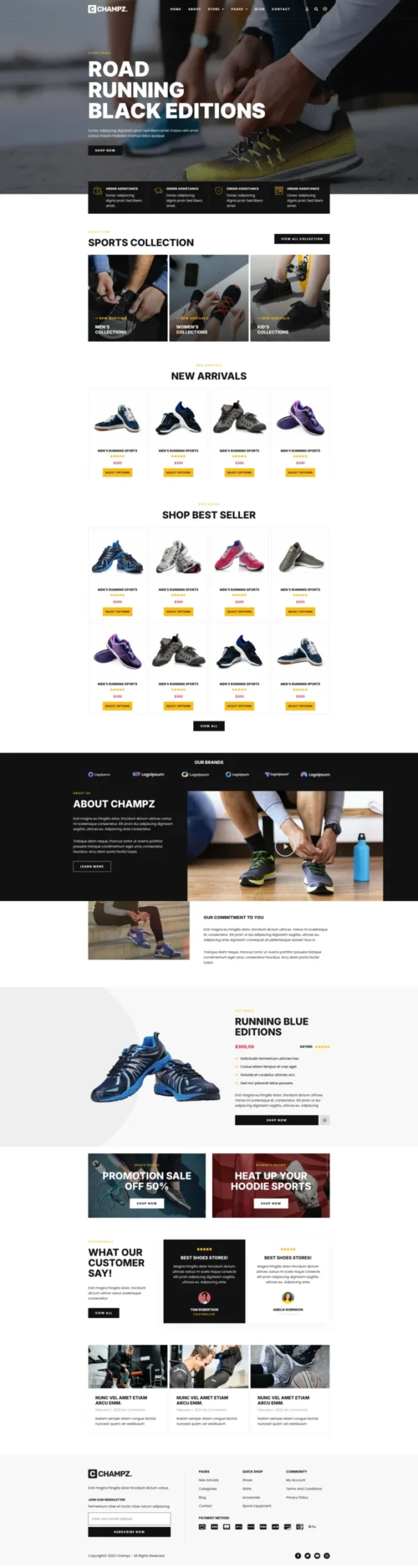 Champz - Sneakers & Sports Apparel Online Store Website Design Package