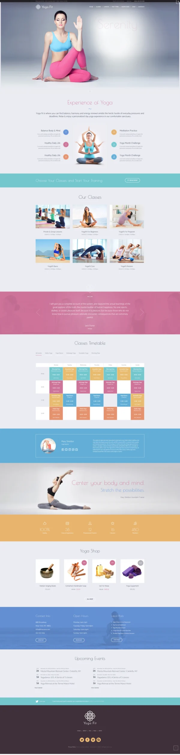 Yoga Fit - Sports, Fitness & Gym Website Design Package