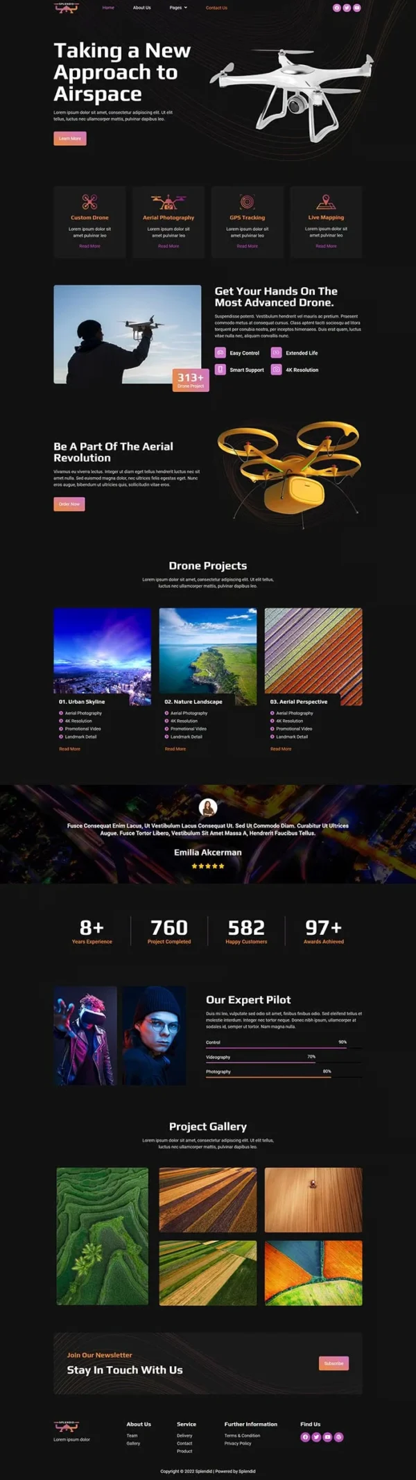 Splendid - Drone Photography Website Design  package