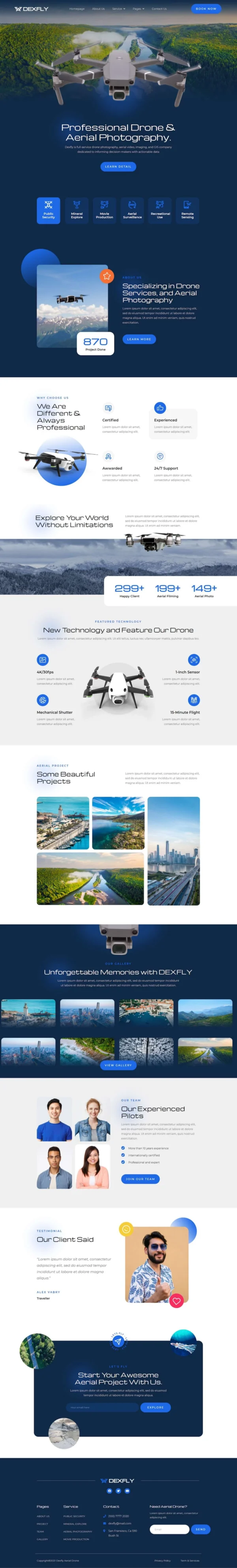 Dexfly | Drone & Aerial Photography Website Design  package