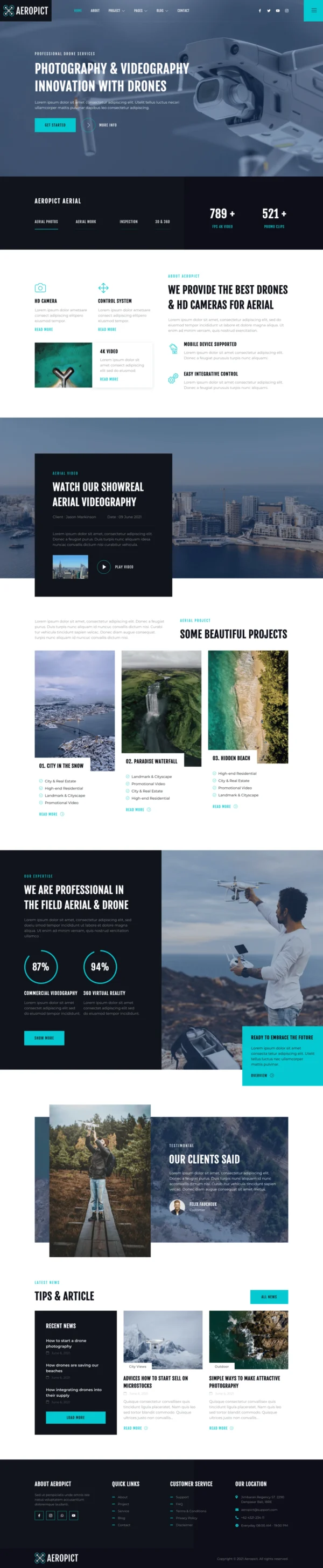 Aeropict - Drone Aerial Photography & Videography Website Design  package