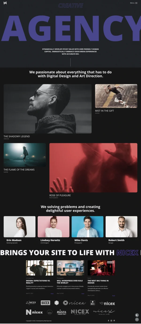 Nicex - Creative Portfolio Website Design Package - Image 2