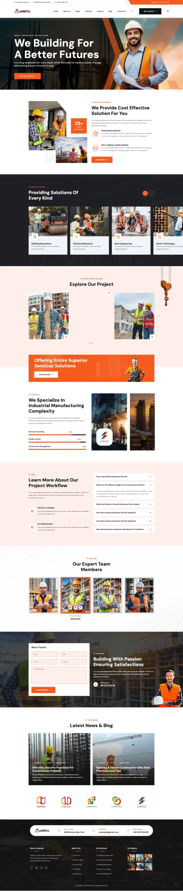Konstic - Construction Website Design Package