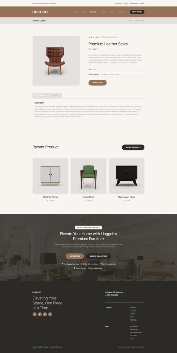Lingguh - Furniture Ecommerce Website design package - Image 6