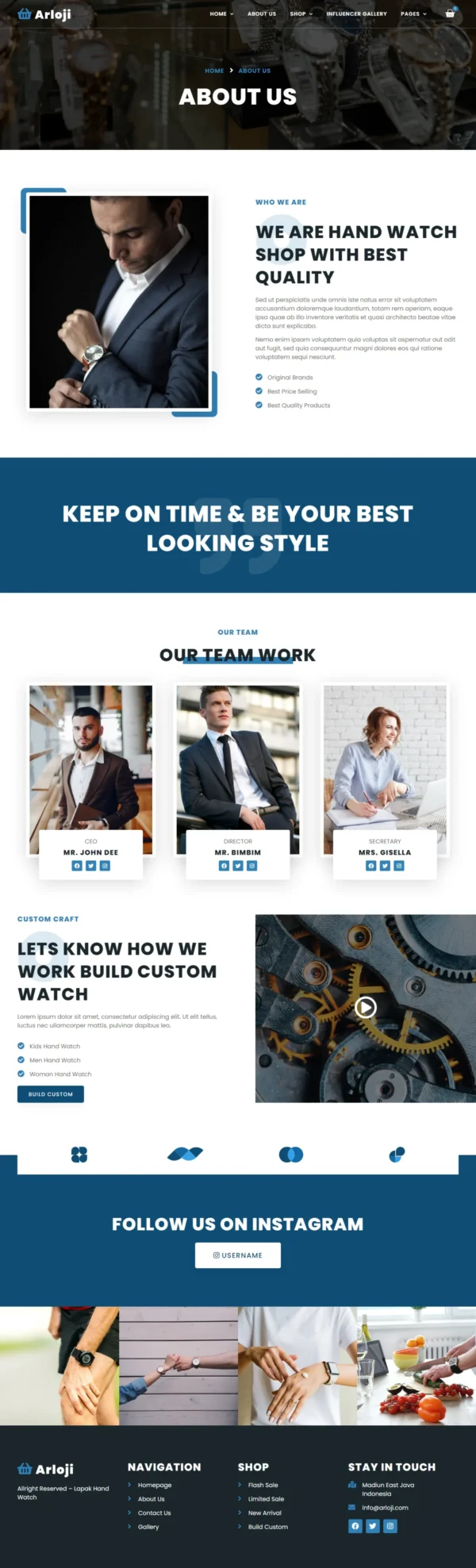 Arloji - Modern Hand Watch Shop eCommerce Website Design Package - Image 2