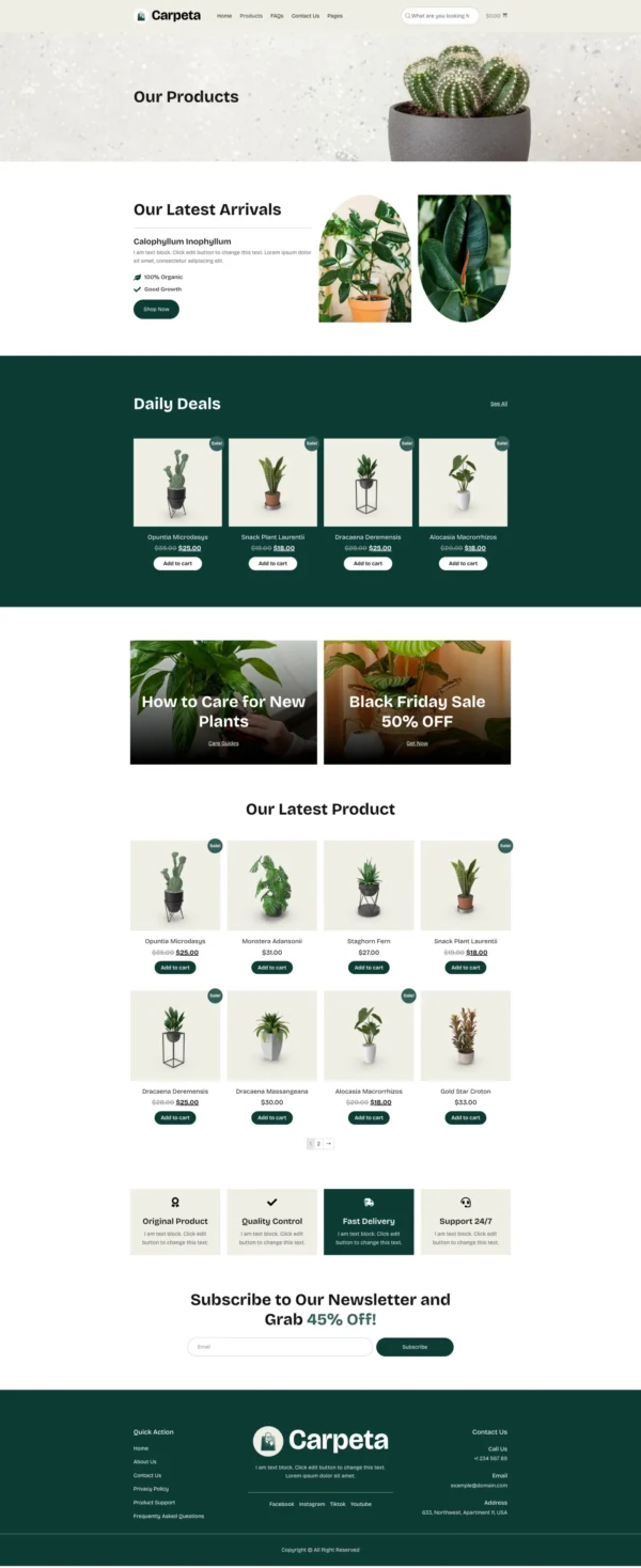 Carpeta - Houseplant Store Ecommerce Website Design Package - Image 3