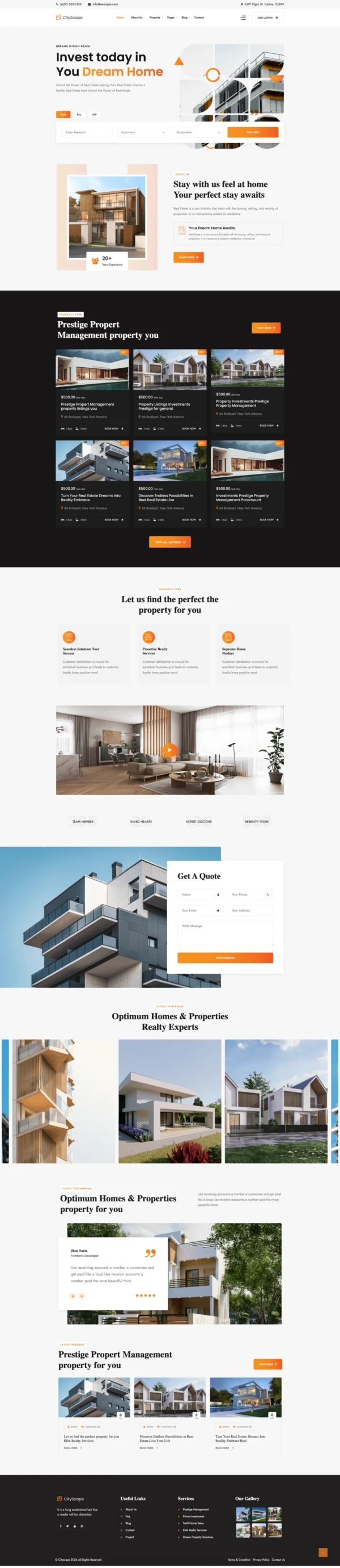 CityScape – Real Estate Website Design Package