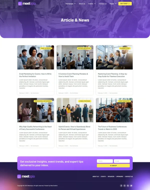 Meetopia - Event & Conference Website design Package - Image 10