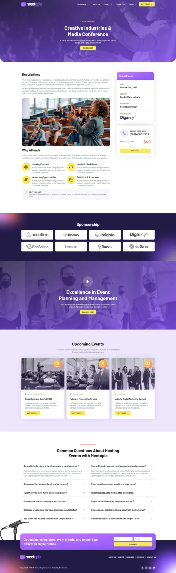 Meetopia - Event & Conference Website design Package - Image 4