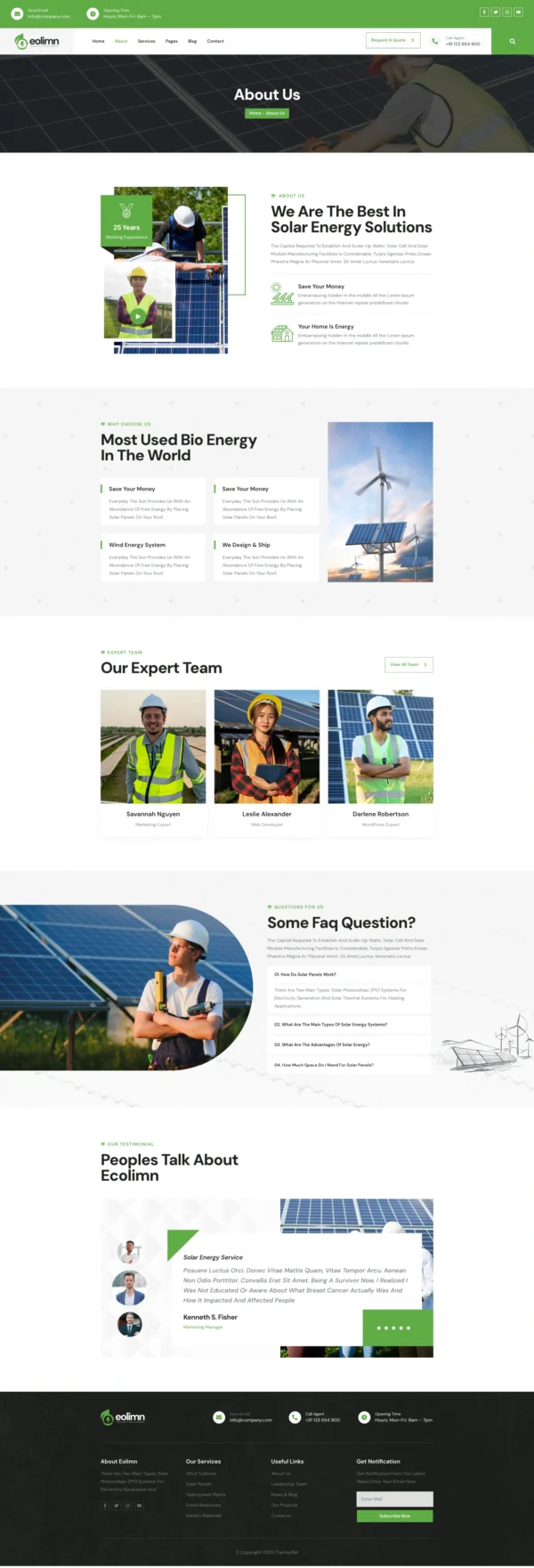 Eolimn - Ecology & Solar Energy Website Design Package - Image 2