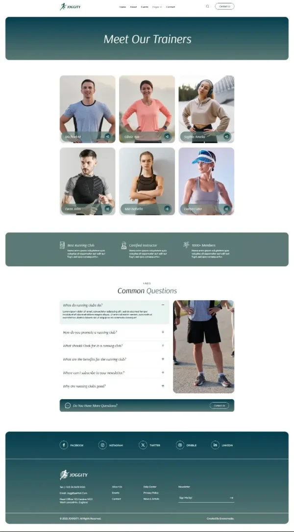 Joggity - Marathon Race & Running Website Design package Base - Image 5
