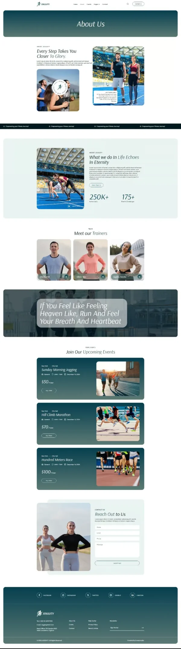 Joggity - Marathon Race & Running Website Design package Base - Image 4