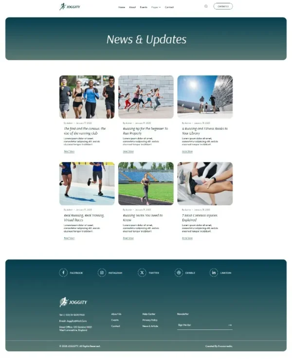 Joggity - Marathon Race & Running Website Design package Base - Image 2