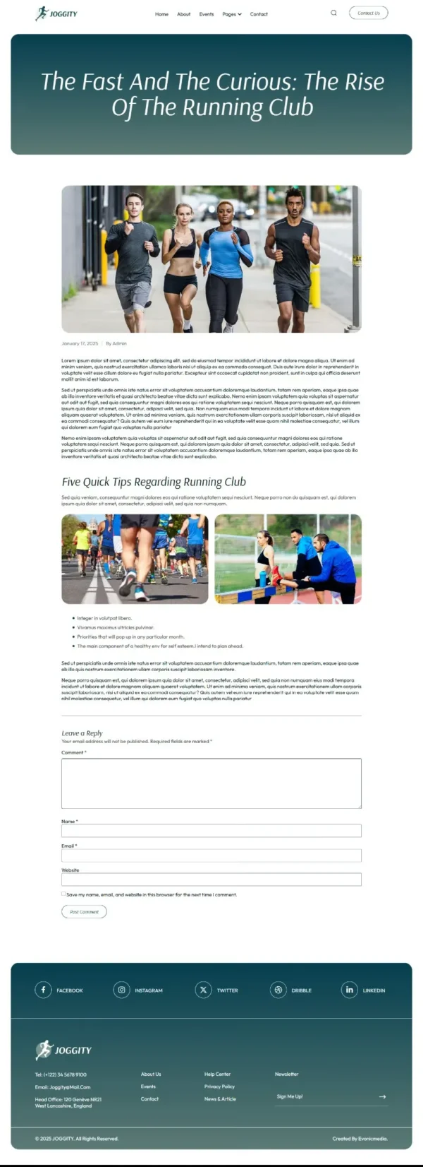 Joggity - Marathon Race & Running Website Design package Base - Image 7