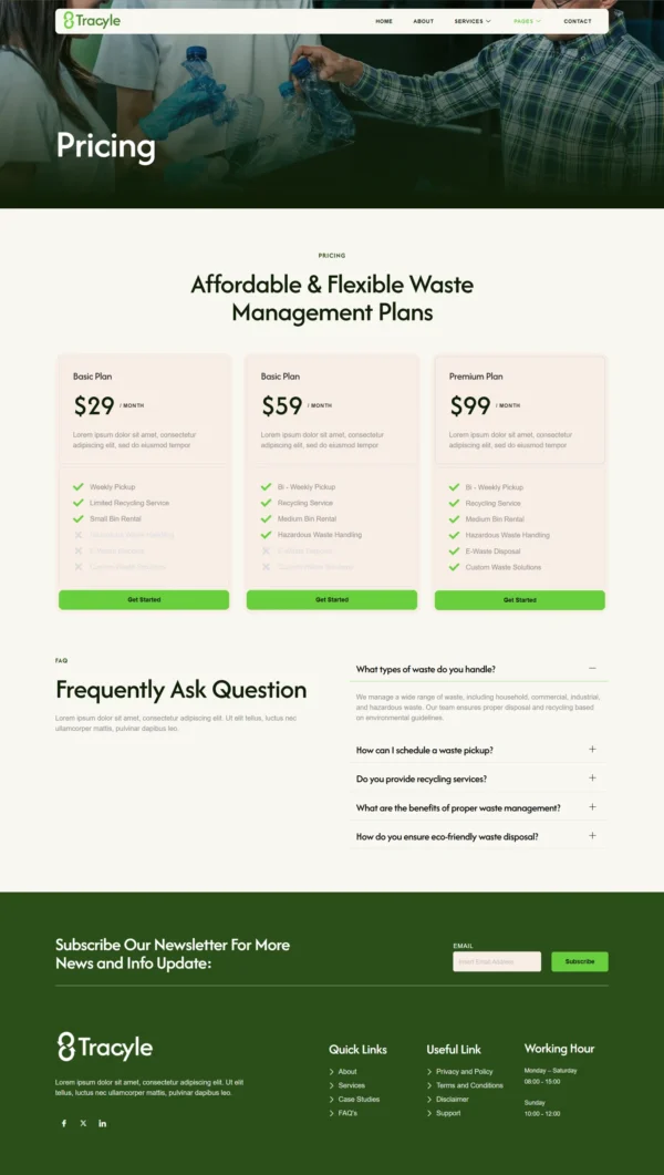Tracyle - Waste Management & Recycling Service Website Design Package Base - Image 5