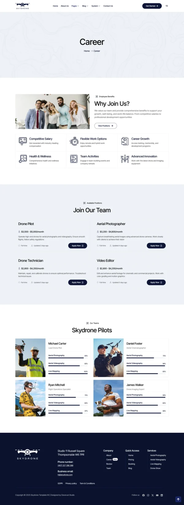 Skydrone - Drone Aerial Video & Photography Website design package Base - Image 4