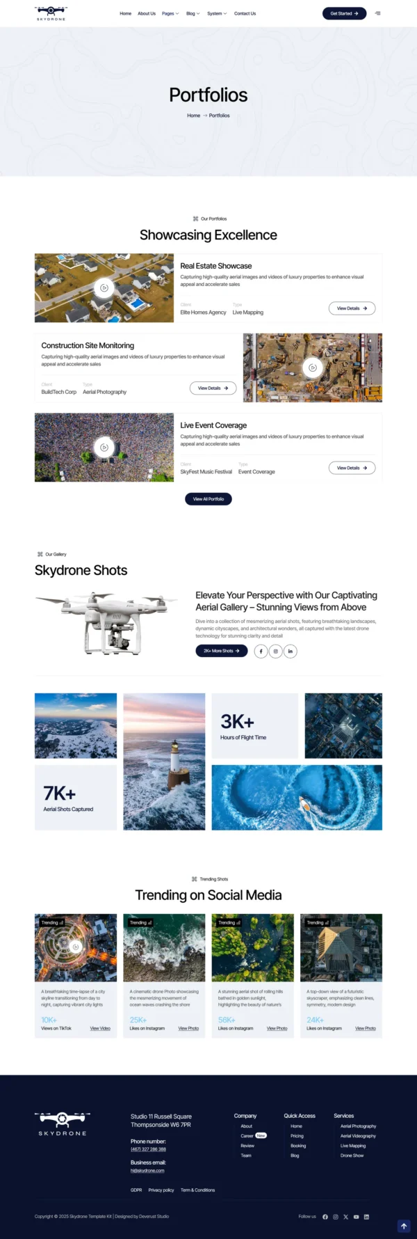 Skydrone - Drone Aerial Video & Photography Website design package Base - Image 3