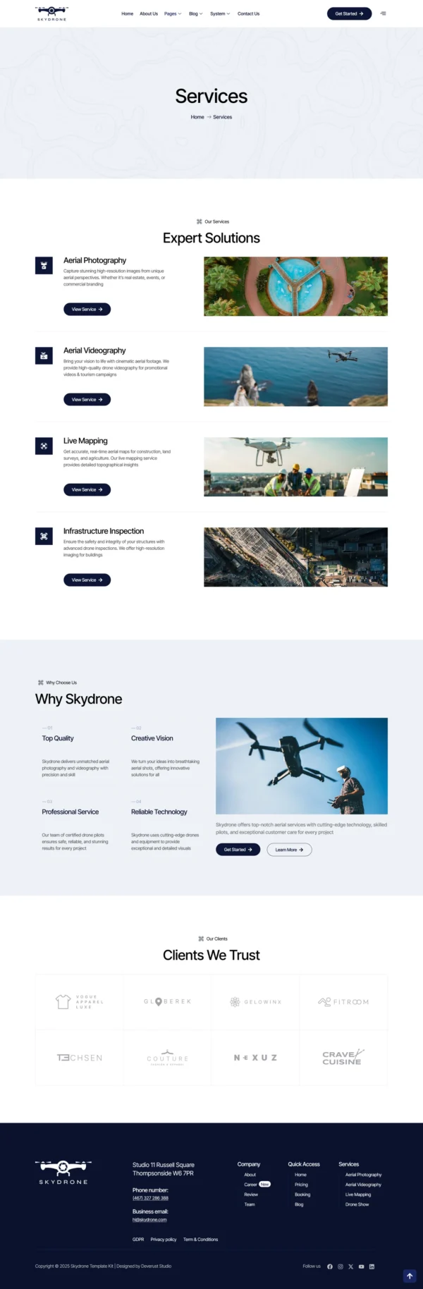 Skydrone - Drone Aerial Video & Photography Website design package Base - Image 7