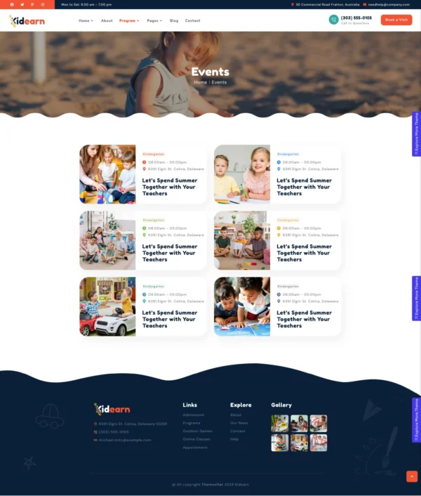 Kidearn - Kindergarten & Baby Care website design package - Image 5