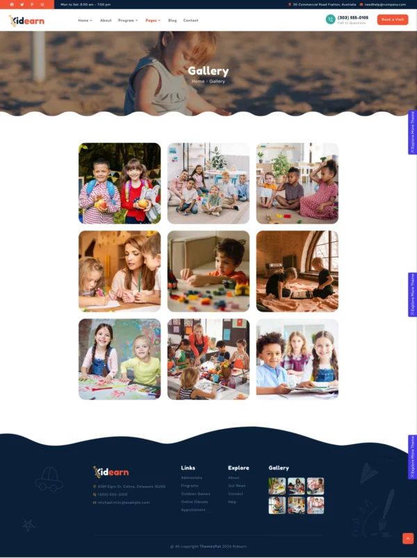 Kidearn - Kindergarten & Baby Care website design package - Image 4