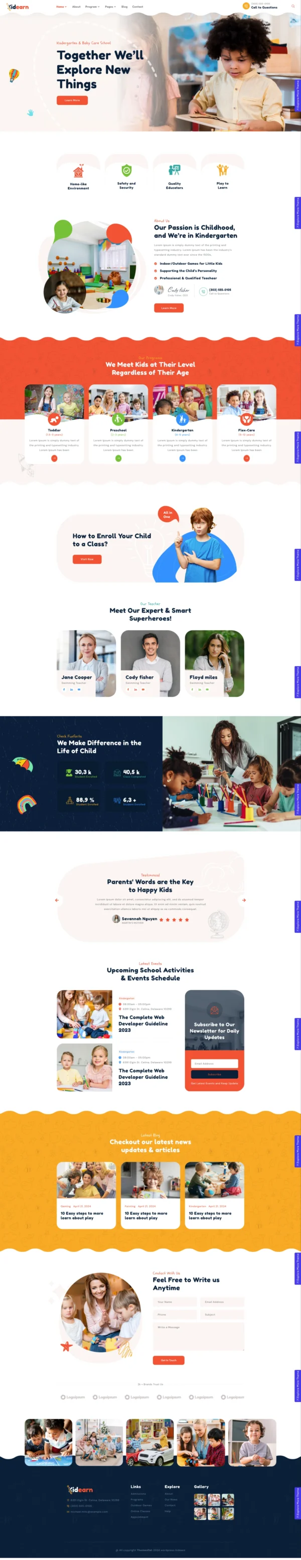 Kidearn - Kindergarten & Baby Care website design package - Image 2