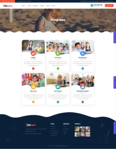 Kidearn - Kindergarten & Baby Care website design package - Image 6
