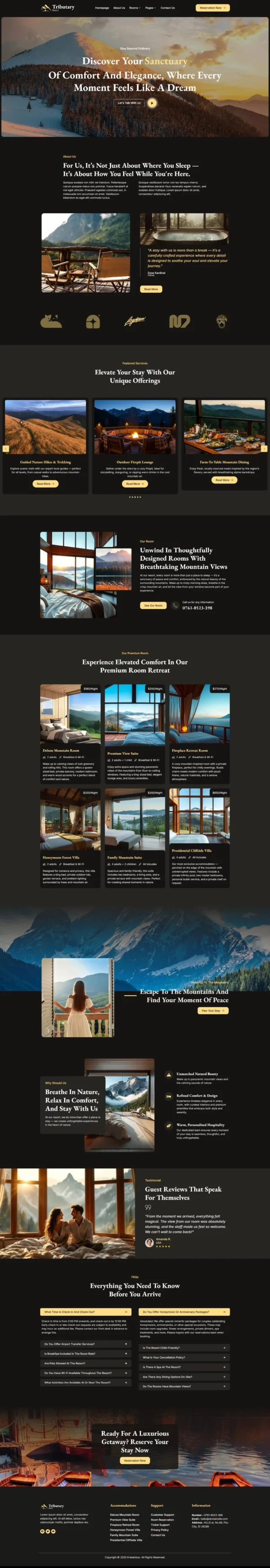 Tributary - Hotel & Resort Website Design Package