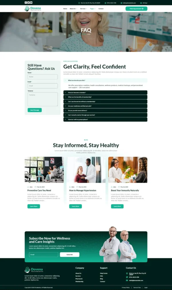 Dovena - Pharmacy & Medical Website Design Package - Image 7