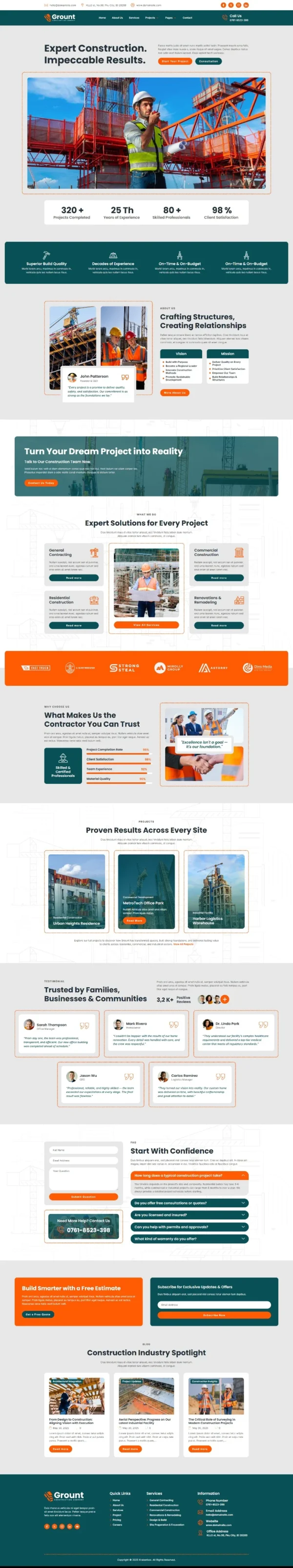 Grount - Construction Website Design Package