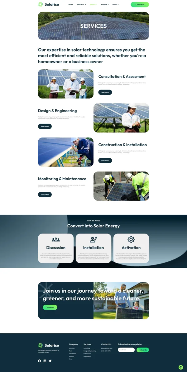 Solarise - Solar Panel Installation Website Design Package - Image 8